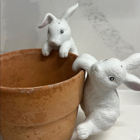 Adorable White Bunny salt and pepper shakers - Picture 1 of 5